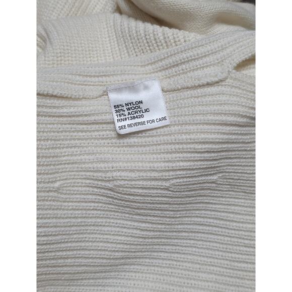 NWT Etcetera Wool Blend Sweater – Small – Winter White, Asymmetric Collar - Picture 12 of 15